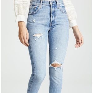Levi’s 501 skinny jeans. Size 29. Length 28”. Like new. Worn once.